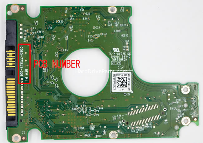 (image for) Western Digital PCB Board 2060-771852-001 REV A / P1